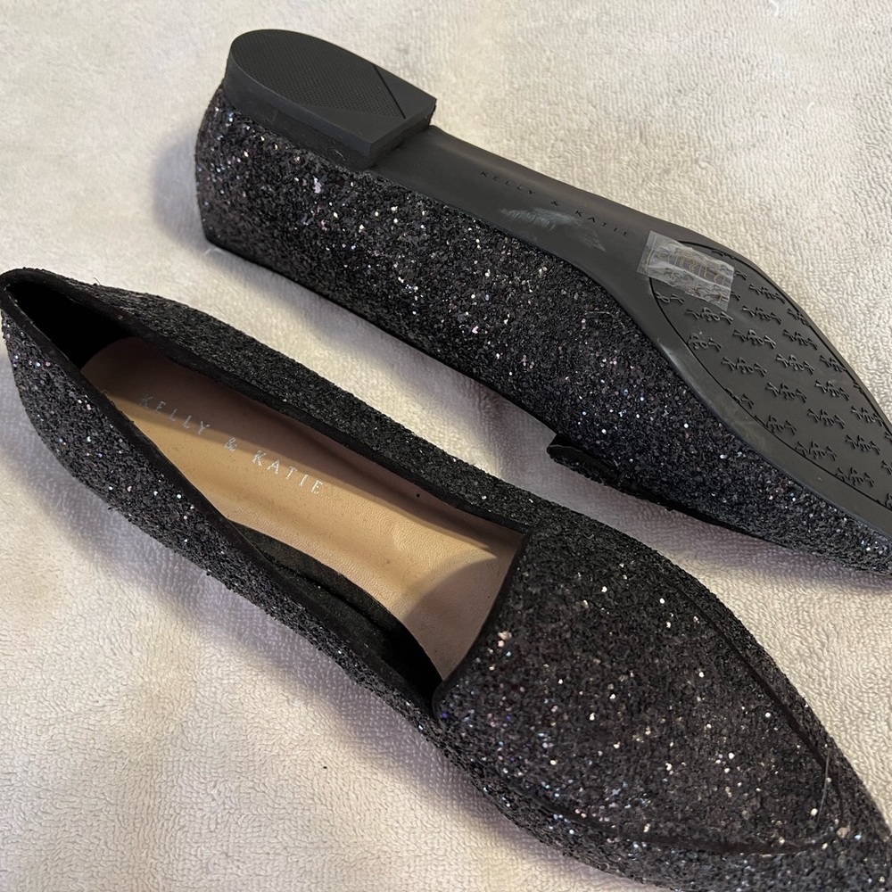 New Kelly & Katie black sparkle flats - Picture 2 of 4